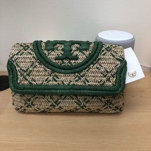 Tory Burch Small Fleming Straw Clutch